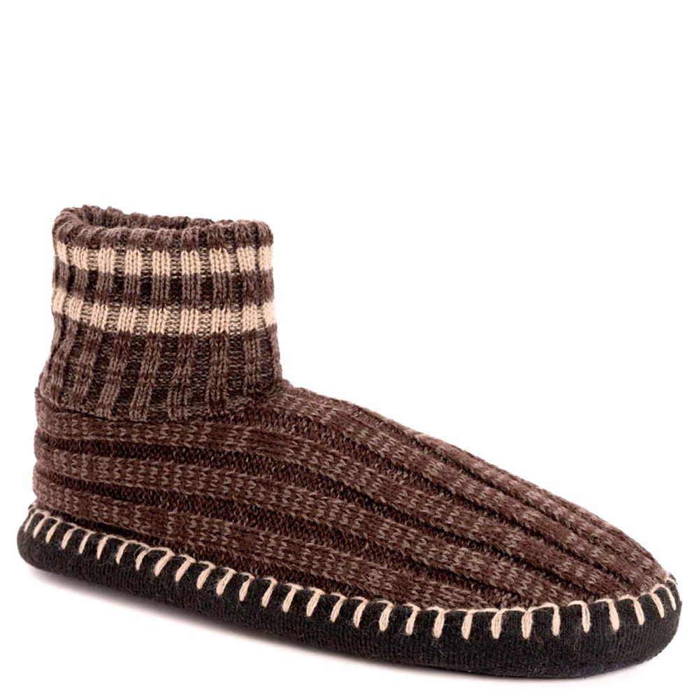 NWT Muk Luks Men’s Knot Brown Bootie Slippers L/XL